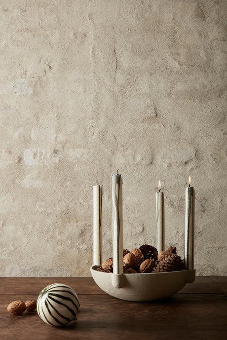 Skålformad ljusstake i keramik, stor från Ferm Living - 2 - Jacobsen Plus