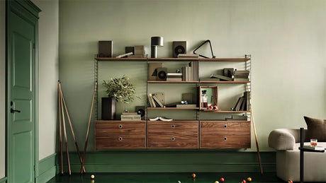 Bokhylla, Living room N från String - Ek - vit - Jacobsen Plus