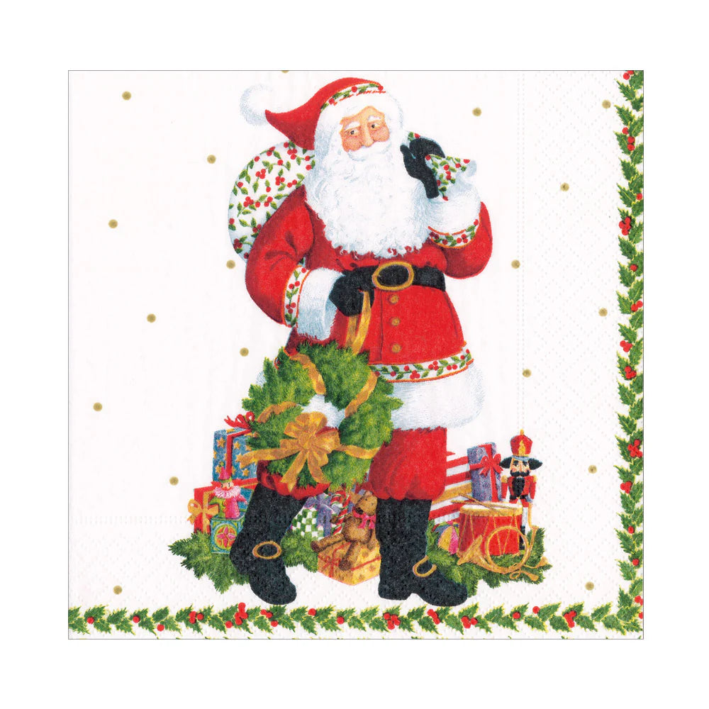 Jolly St. Nick Paper Luncheon Napkins - servetter från Caspari - 1 - Jacobsen Plus
