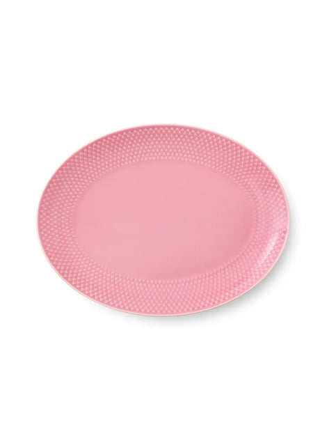 Rhombe ovalt fat, rosa från Lyngby Porcelæn - Jacobsen Plus