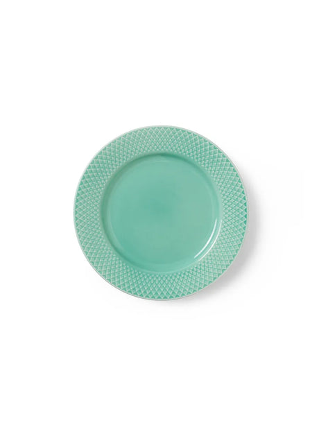 Rhombe tallrik, aqua Ø21 cm från Lyngby Porcelæn - Jacobsen Plus