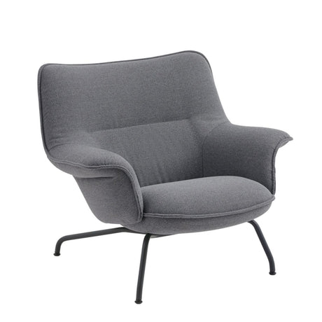 Doze Loungefåtölj med låg rygg, Ocean 80/textil, Tube base från Muuto - Swivel Base - Jacobsen Plus
