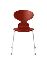 3101 Myren Stol i färgad ask av Arne Jacobsen - Venetian Red / Krom - Jacobsen Plus