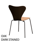 Fritz Hansen - 3107 Stol, naturfanér och frontklädd i Natur-läder - 2 - Jacobsen Plus