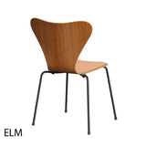 Fritz Hansen - 3107 Stol, naturfanér och frontklädd i Natur-läder - 5 - Jacobsen Plus