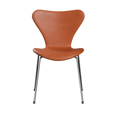 Fritz Hansen - 3107 Stol, helklädd i Grace-läder - Svart læder - Svart stel - Jacobsen Plus