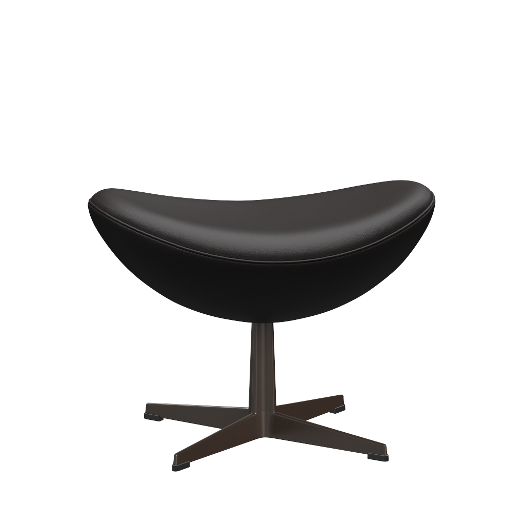 3127 Fotpall till Ägget, stativ i brun brons av Arne Jacobsen - Aura læder - Black Brown - Jacobsen Plus