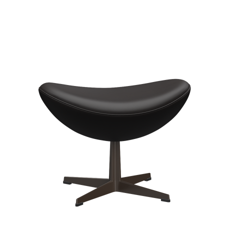 3127 Fotpall till Ägget, stativ i brun brons av Arne Jacobsen - Aura læder - Black Brown - Jacobsen Plus