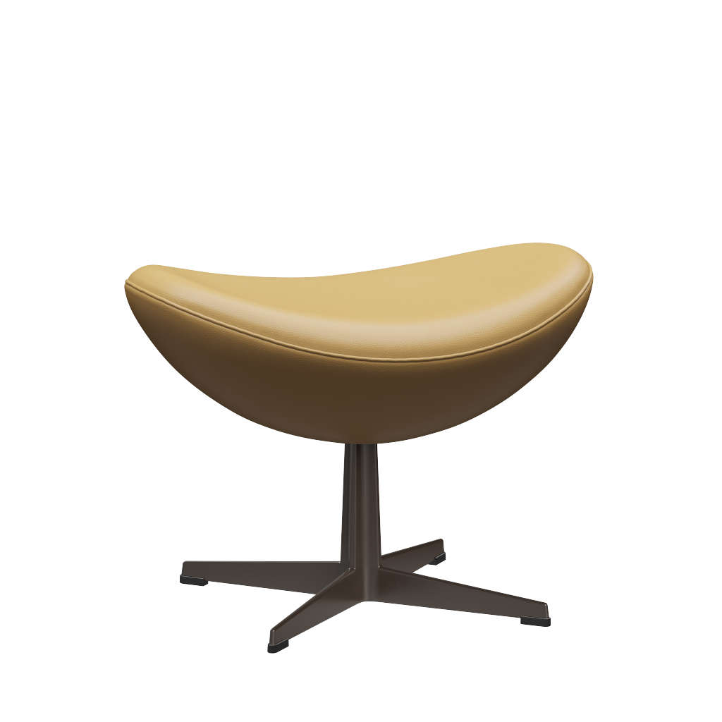 3127 Fotpall till Ägget, stativ i brun brons av Arne Jacobsen - Aura læder - Beige - Jacobsen Plus
