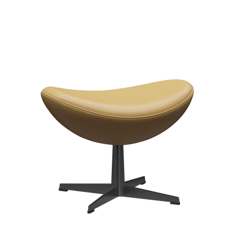 3127 Fotpall till Ägget, stomme i svart av Arne Jacobsen - Aura læder - Black Brown - Jacobsen Plus
