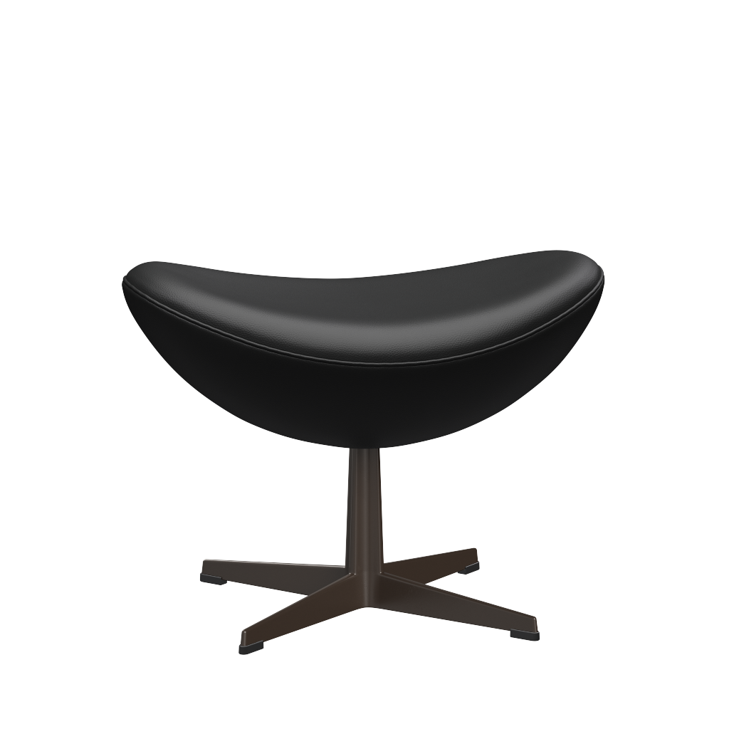 3127 Fotpall till Ägget, stativ i brun brons av Arne Jacobsen - Aura læder - Black - Jacobsen Plus