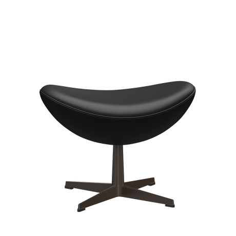 3127 Fotpall till Ägget, stativ i brun brons av Arne Jacobsen - Aura læder - Black Brown - Jacobsen Plus