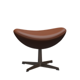 3127 Fotpall till Ägget, stativ i brun brons av Arne Jacobsen - Aura læder - Cognac - Jacobsen Plus