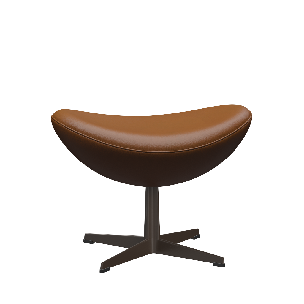 3127 Fotpall till Ägget, stativ i brun brons av Arne Jacobsen - Aura læder - Walnut - Jacobsen Plus