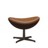 3127 Fotpall till Ägget, stativ i brun brons av Arne Jacobsen - Aura læder - Walnut - Jacobsen Plus