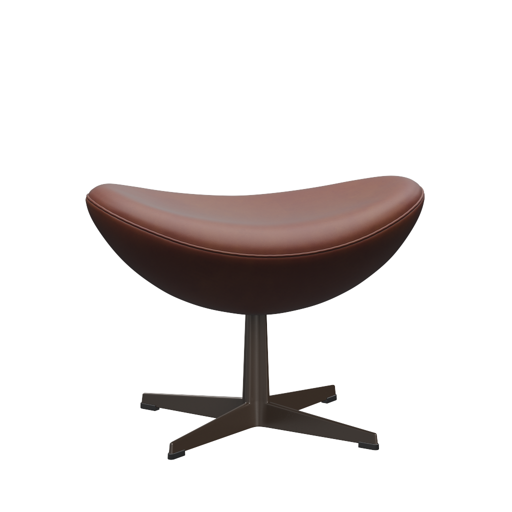 3127 Fotpall till Ägget, stativ i brun brons av Arne Jacobsen - Grace læder - Chestnut - Jacobsen Plus