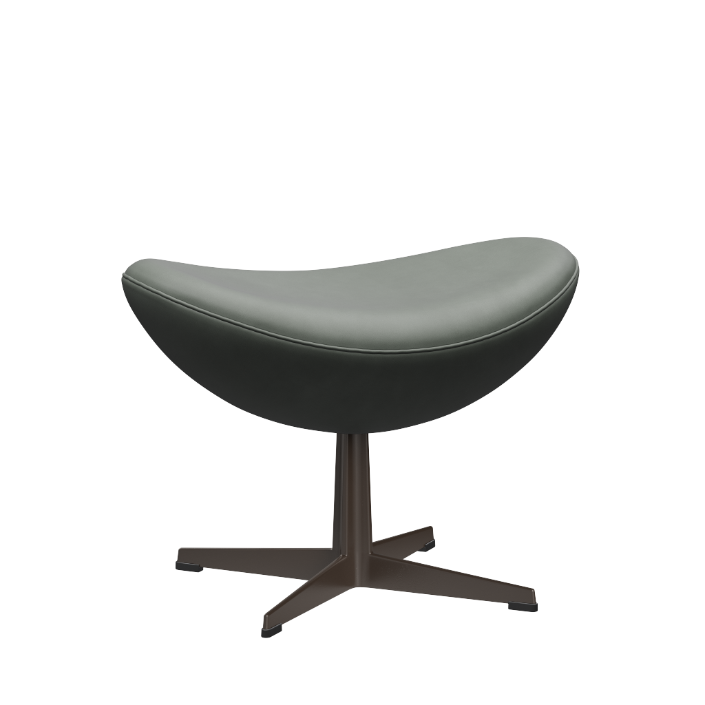 3127 Fotpall till Ägget, stativ i brun brons av Arne Jacobsen - Grace læder - Concrete Grey - Jacobsen Plus