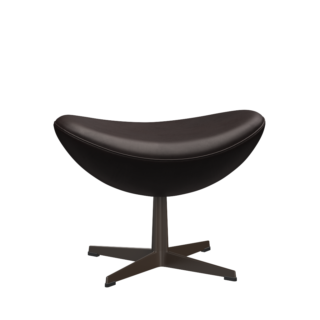 3127 Fotpall till Ägget, stativ i brun brons av Arne Jacobsen - Grace læder - Dark Brown - Jacobsen Plus