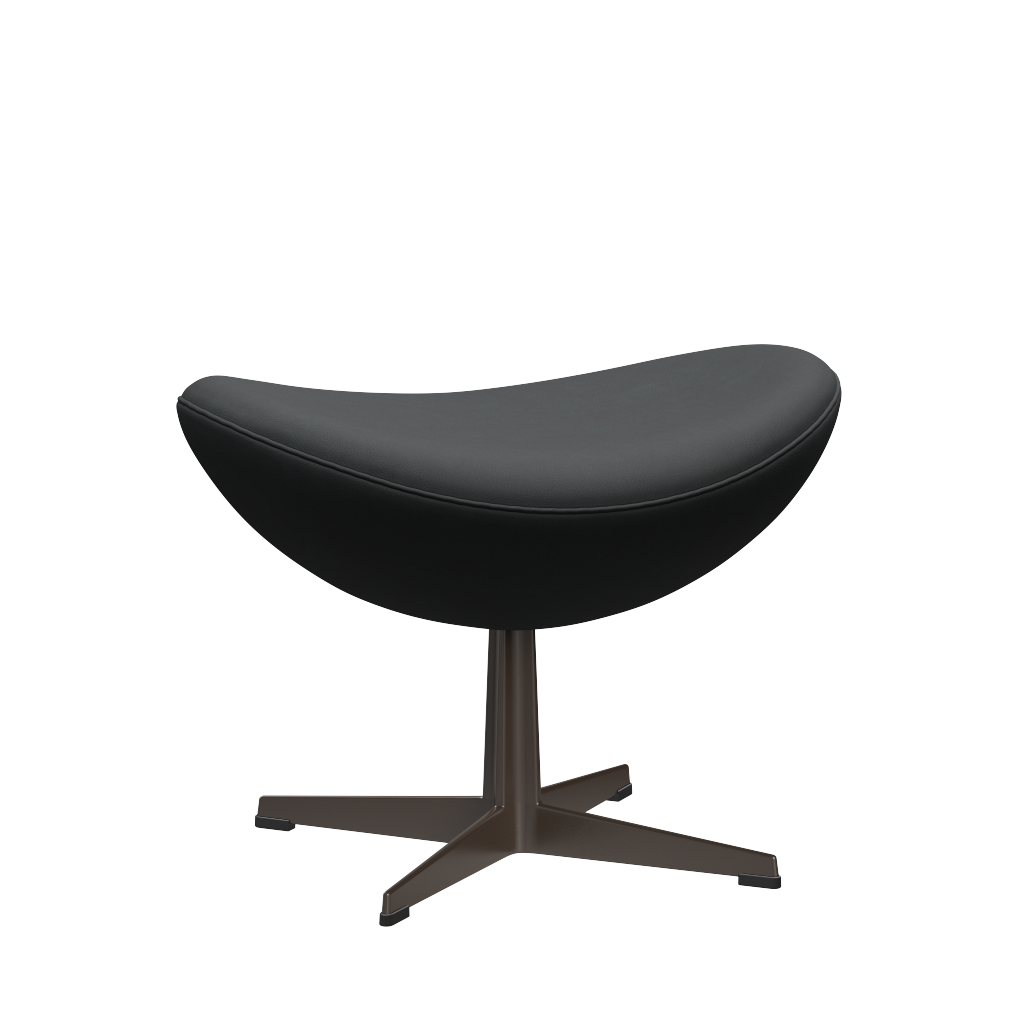 3127 Fotpall till Ägget, stativ i brun brons av Arne Jacobsen - Haze læder - Anthracite - Jacobsen Plus