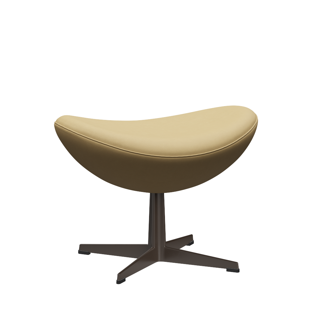 3127 Fotpall till Ägget, stativ i brun brons av Arne Jacobsen - Haze læder - Beige - Jacobsen Plus