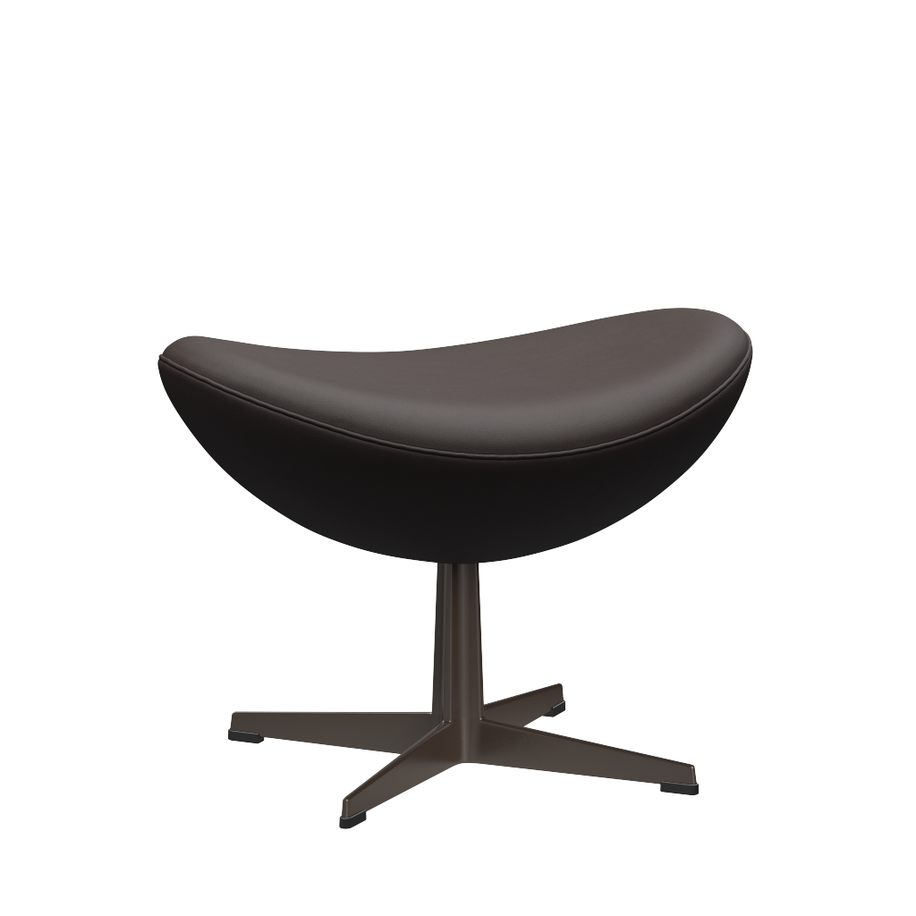 3127 Fotpall till Ägget, stativ i brun brons av Arne Jacobsen - Haze læder - Dark Brown - Jacobsen Plus