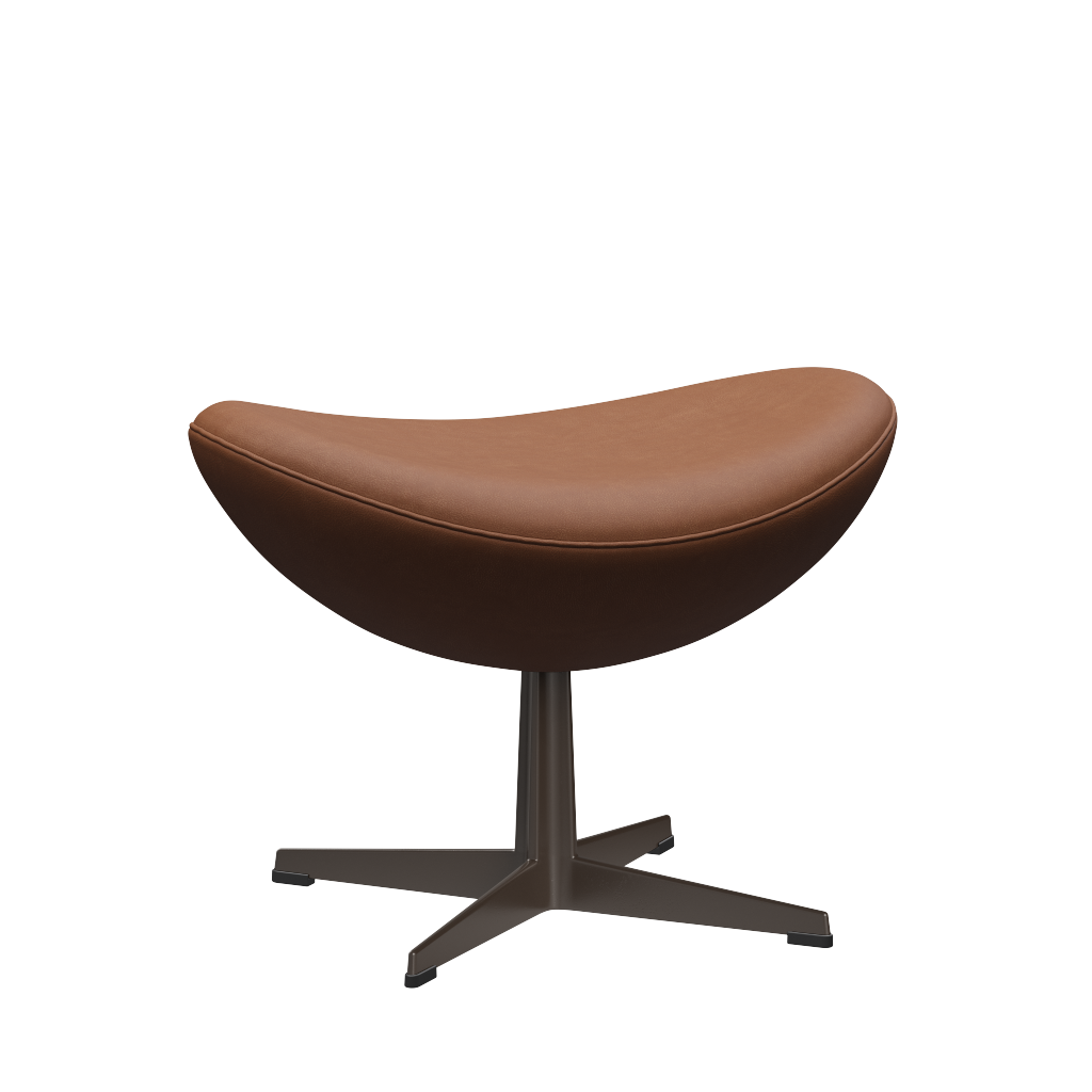3127 Fotpall till Ägget, stativ i brun brons av Arne Jacobsen - Haze læder - Walnut - Jacobsen Plus