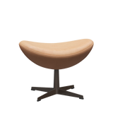 3127 Fotpall till Ägget, stativ i brun brons av Arne Jacobsen - Natural læder - Jacobsen Plus