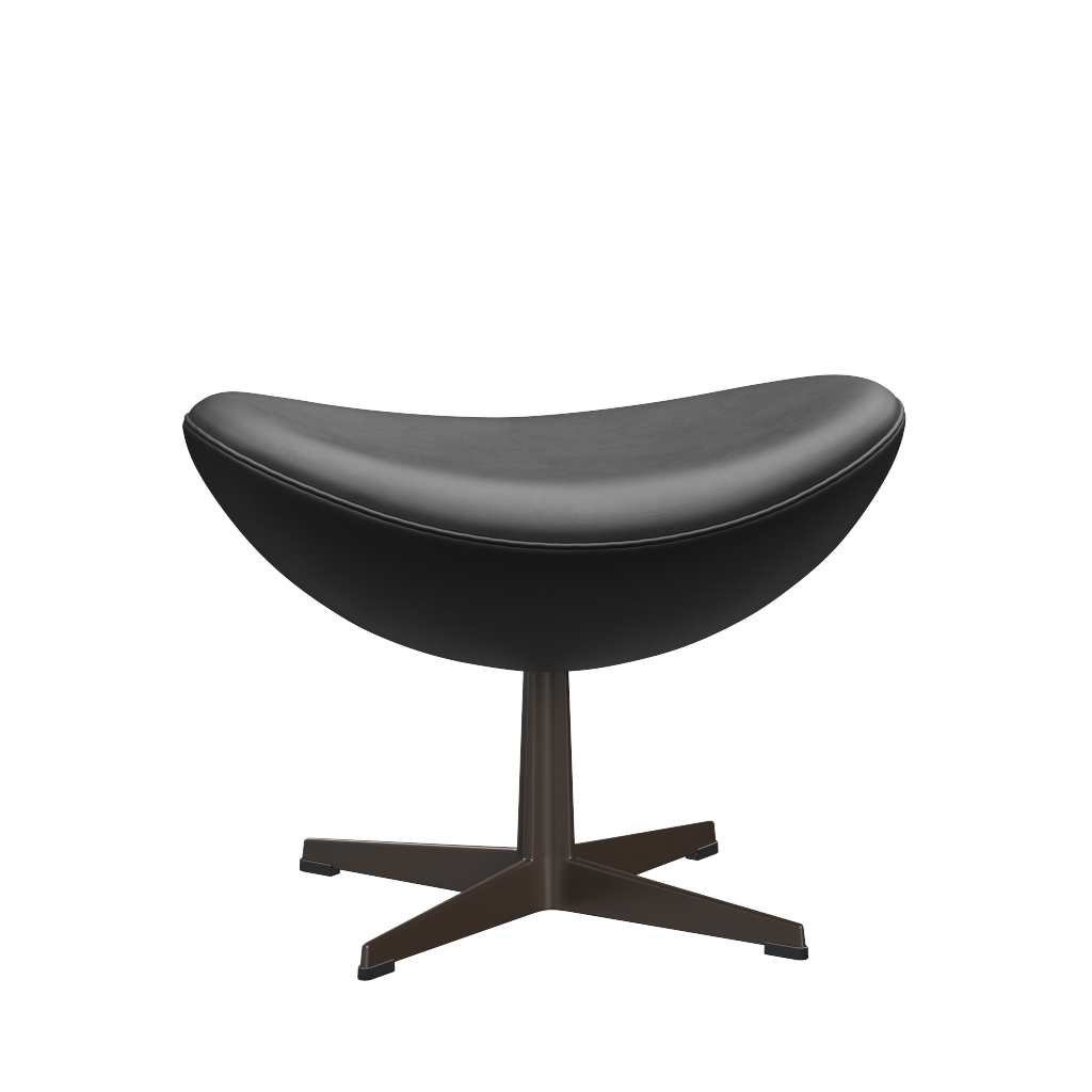 3127 Fotpall till Ägget, stativ i brun brons av Arne Jacobsen - Essential læder - Black - Jacobsen Plus
