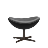 3127 Fotpall till Ägget, stativ i brun brons av Arne Jacobsen - Essential læder - Black - Jacobsen Plus