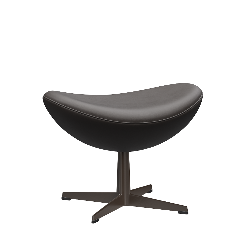 3127 Fotpall till Ägget, stativ i brun brons av Arne Jacobsen - Essential læder - Dark Brown - Jacobsen Plus
