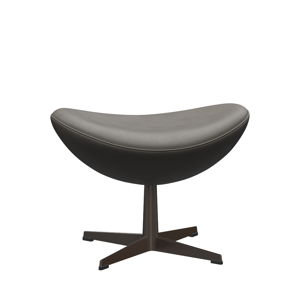 3127 Fotpall till Ägget, stativ i brun brons av Arne Jacobsen - Essential læder - Lava - Jacobsen Plus