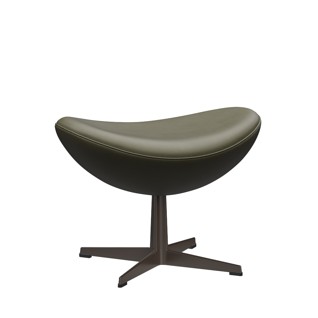 3127 Fotpall till Ägget, stativ i brun brons av Arne Jacobsen - Essential læder - Moss Green - Jacobsen Plus