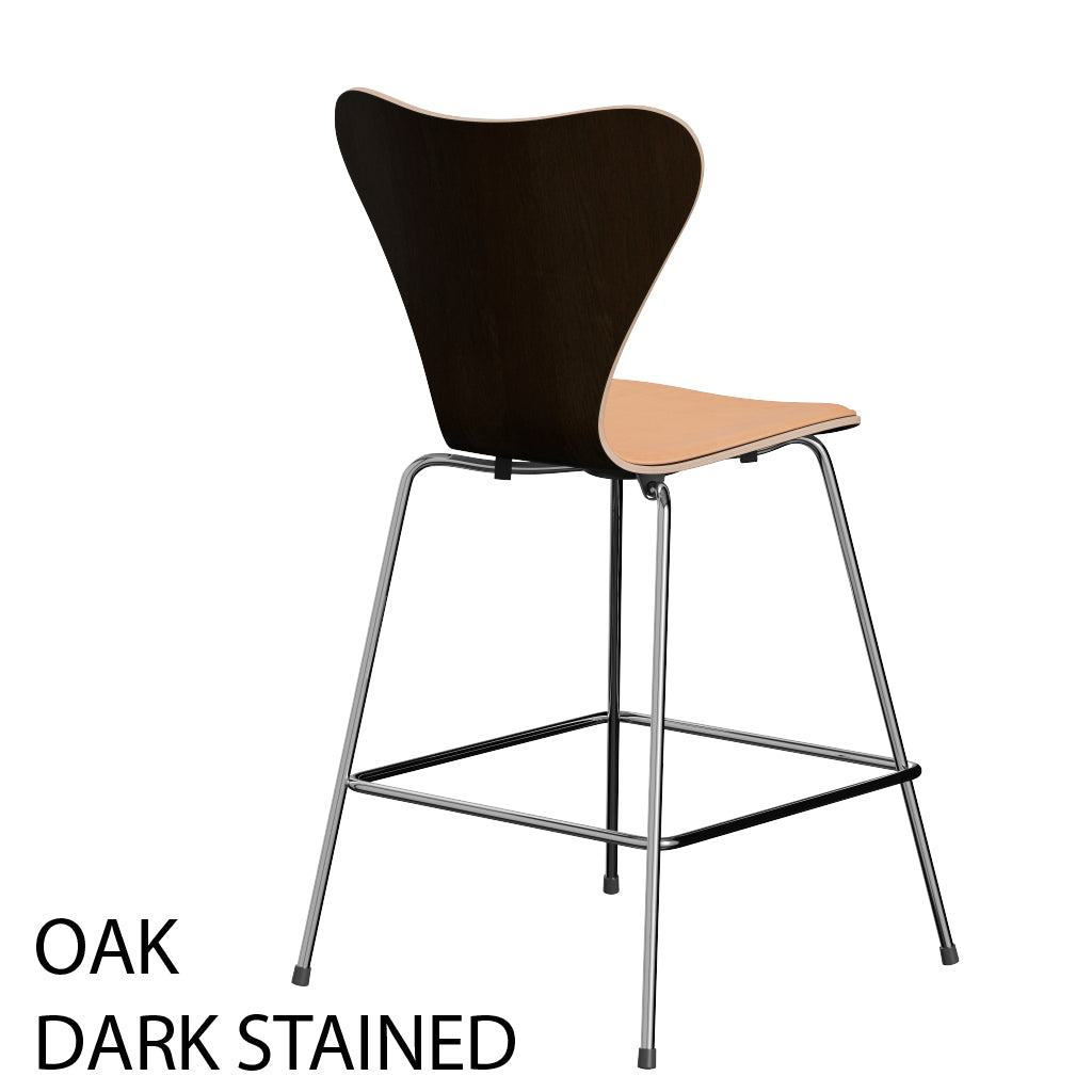 Fritz Hansen - 3187 låg barstol, naturfanér och frontklädd i Natur-läder - 5 - Jacobsen Plus