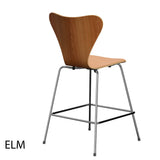 Fritz Hansen - 3187 låg barstol, naturfanér och frontklädd i Natur-läder - 3 - Jacobsen Plus