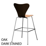 Fritz Hansen - 3197 hög barstol, naturfanér och frontklädd i Natur-läder - 1 - Jacobsen Plus