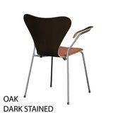 Fritz Hansen - 3207 Stol med armstöd, naturfanér och frontklädsel i Grace-läder - 1 - Jacobsen Plus