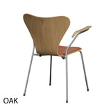 Fritz Hansen - 3207 Stol med armstöd, naturfanér och frontklädsel i Grace-läder - 5 - Jacobsen Plus