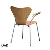 Fritz Hansen - 3207 stol med armstöd, naturfanér och frampolstring i Natur-läder - 2 - Jacobsen Plus