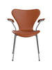 3207 Stol m/armstöd, helklädd i Essential-läder, valnöt/kromunderrede av Arne Jacobsen