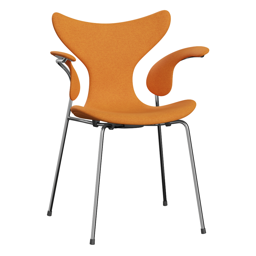 3208 Liljan med armstöd, helklädd av Arne Jacobsen - Christianshavn - 1213 Bright Orange - Jacobsen Plus