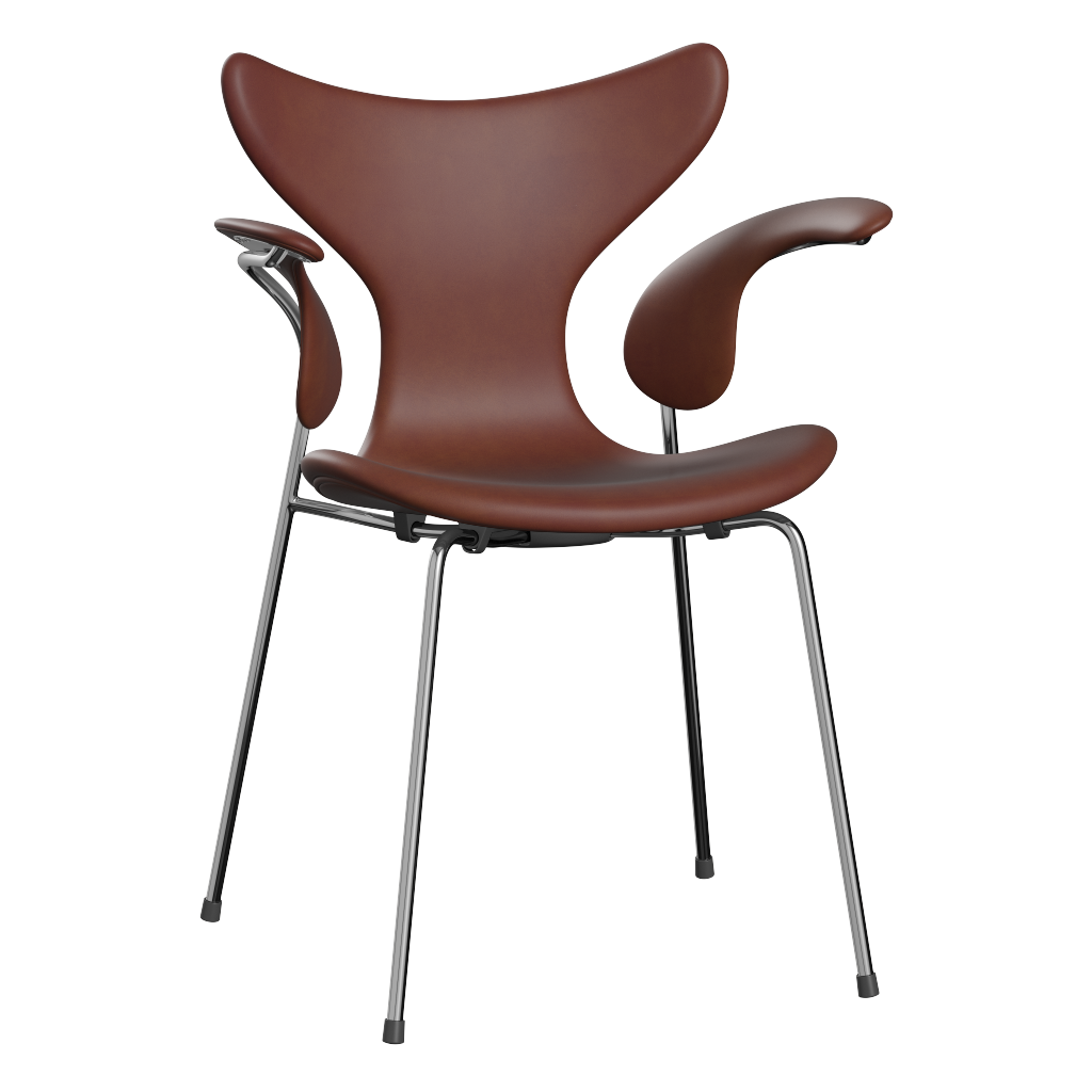 3208 Liljan med armstöd, helklädd av Arne Jacobsen - Grace læder - Chestnut - Jacobsen Plus