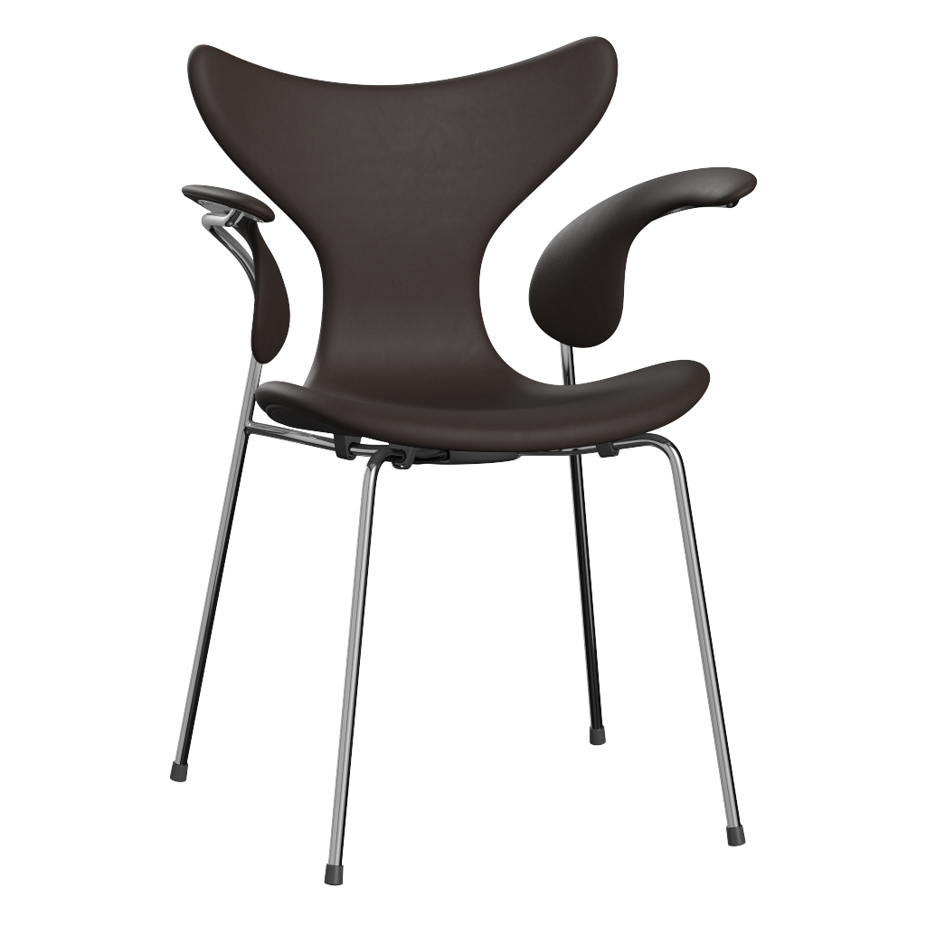 3208 Liljan med armstöd, helklädd av Arne Jacobsen - Haze læder - Dark Brown - Jacobsen Plus