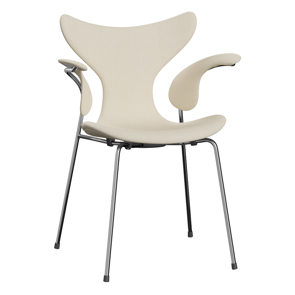 3208 Liljan med armstöd, helklädd av Arne Jacobsen - Hallingdal - 100 Off White - Jacobsen Plus