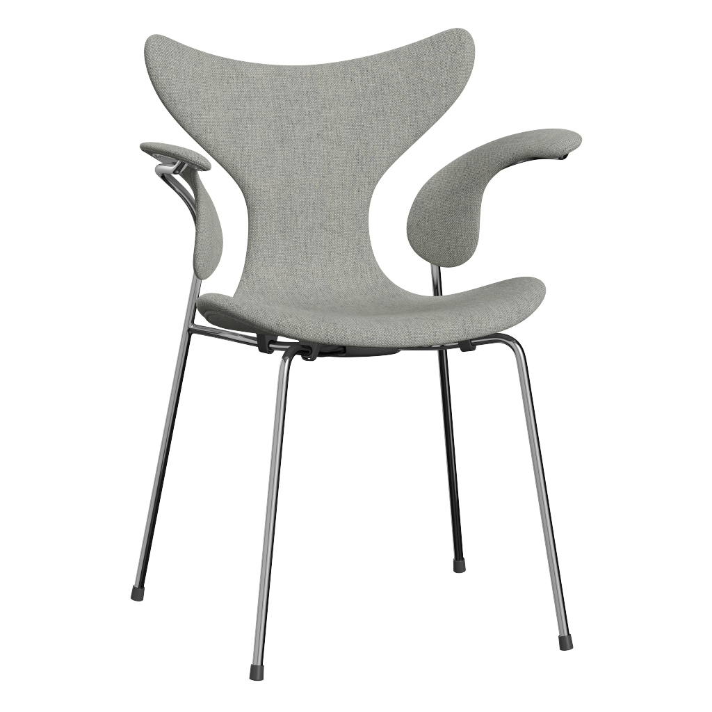 3208 Liljan med armstöd, helklädd av Arne Jacobsen - Hallingdal - 110 White/Grey - Jacobsen Plus