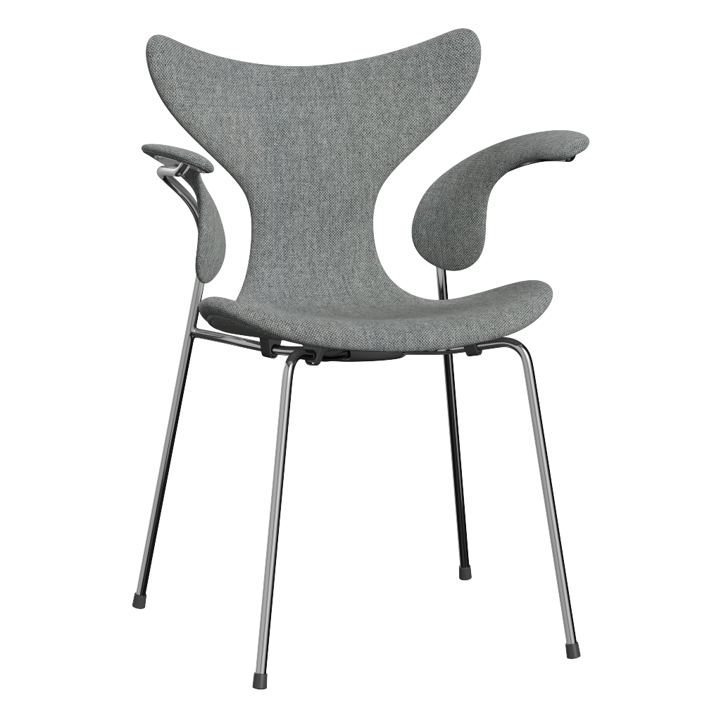 3208 Liljan med armstöd, helklädd av Arne Jacobsen - Hallingdal - 116 White Grey - Jacobsen Plus