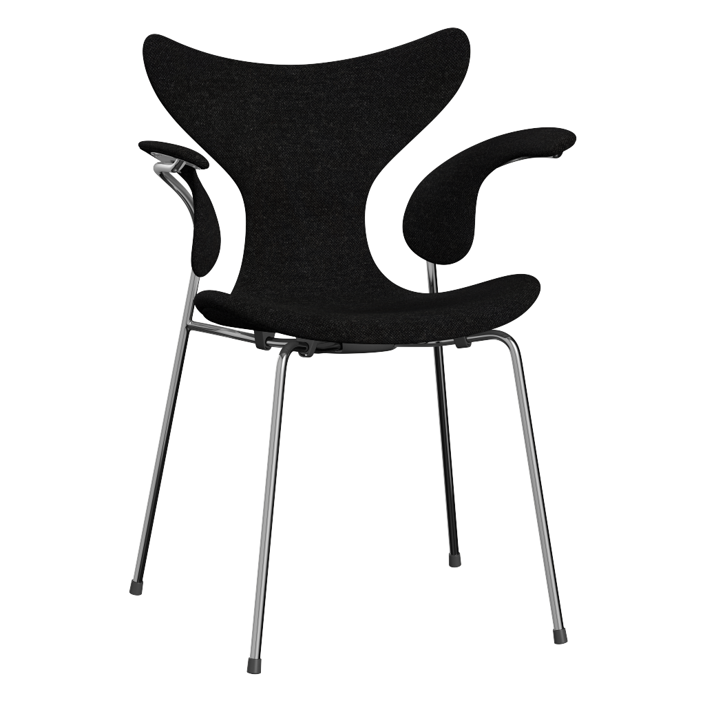 3208 Liljan med armstöd, helklädd av Arne Jacobsen - Hallingdal - 180 Charcoal - Jacobsen Plus