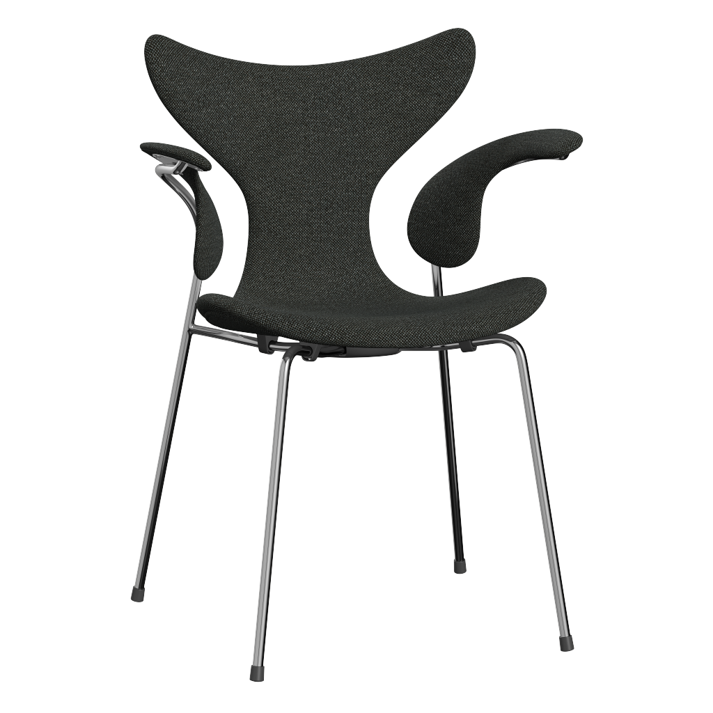 3208 Liljan med armstöd, helklädd av Arne Jacobsen - Hallingdal - 368 Black/Grey - Jacobsen Plus