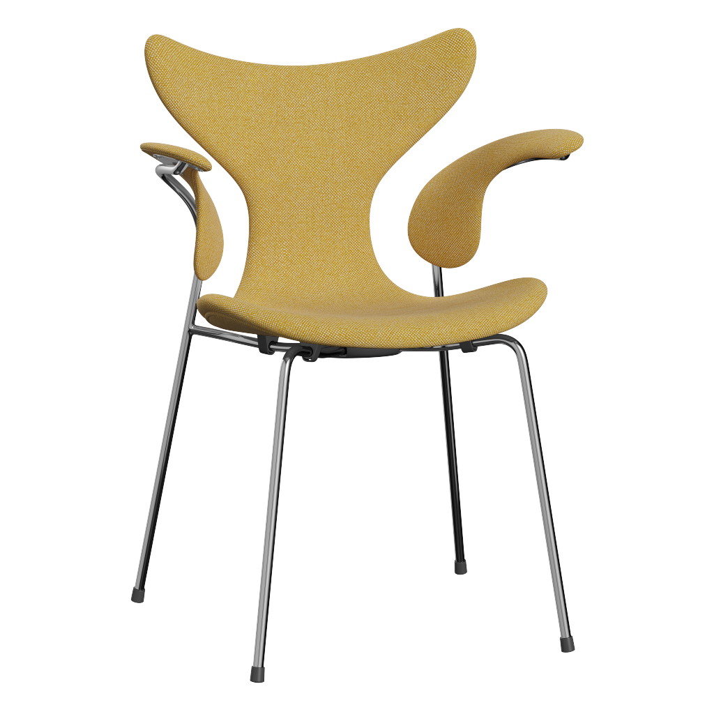 3208 Liljan med armstöd, helklädd av Arne Jacobsen - Hallingdal - 407 Yellow/White - Jacobsen Plus