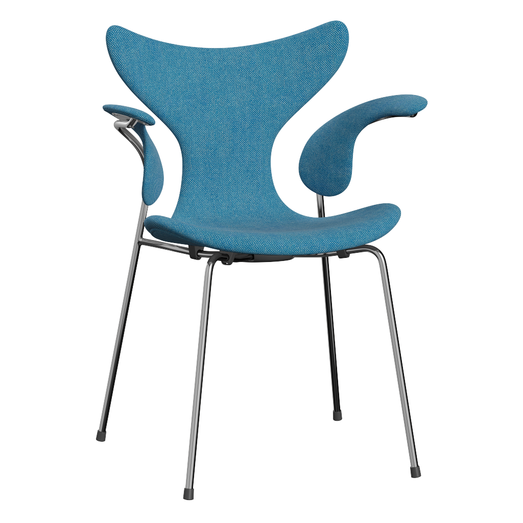 3208 Liljan med armstöd, helklädd av Arne Jacobsen - Hallingdal - 840 White/Turquise - Jacobsen Plus