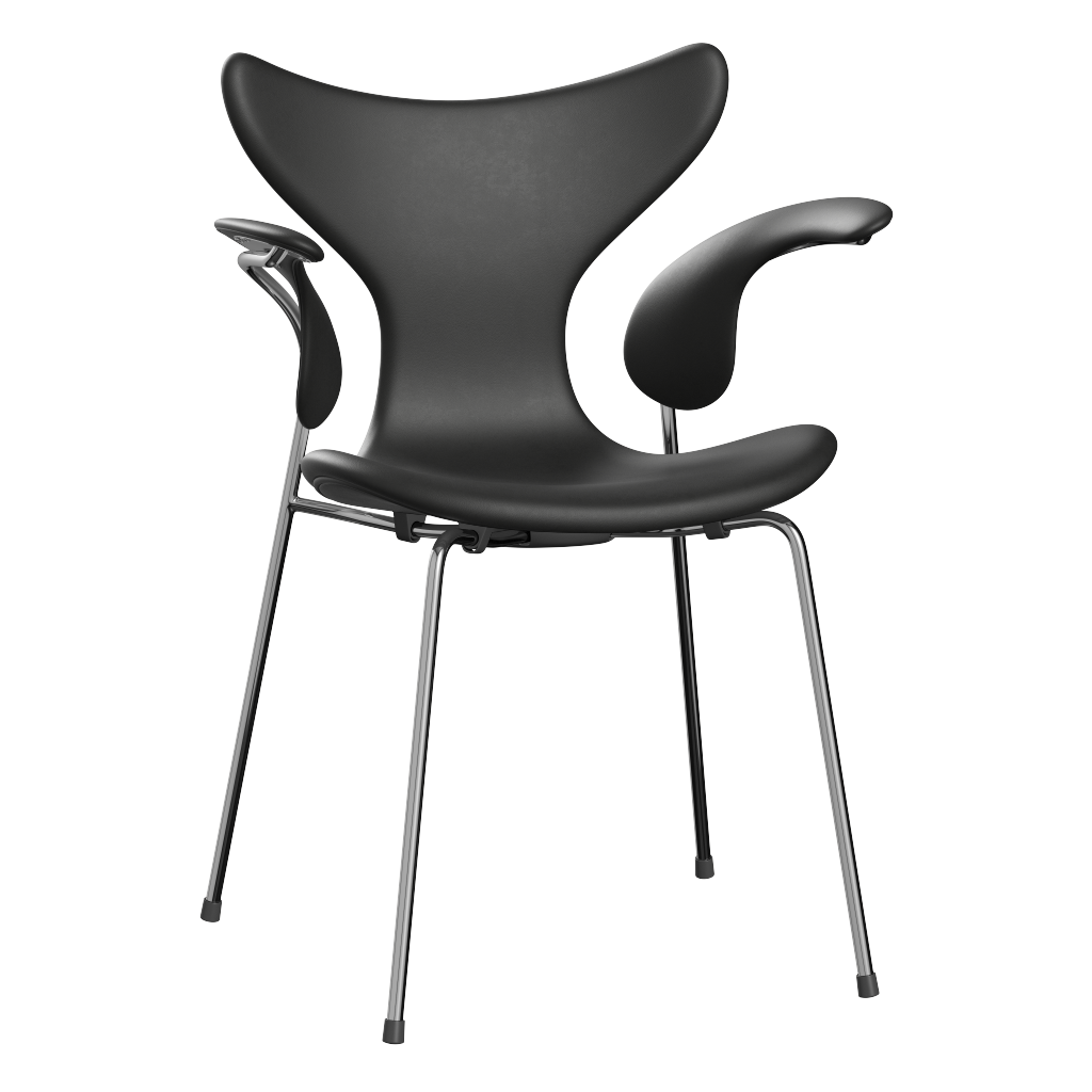 3208 Liljan med armstöd, helklädd av Arne Jacobsen - Essential læder - Black - Jacobsen Plus
